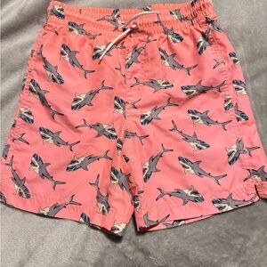 Old Navy Shark-Print Swim Trunks Boys 10/12